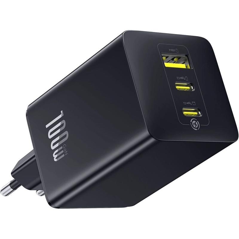 Мережевий зарядний пристрій Baseus EnerFill FE11 Fast Charger PD100W+QC3.0 (1USB-A/2C) (P101821)