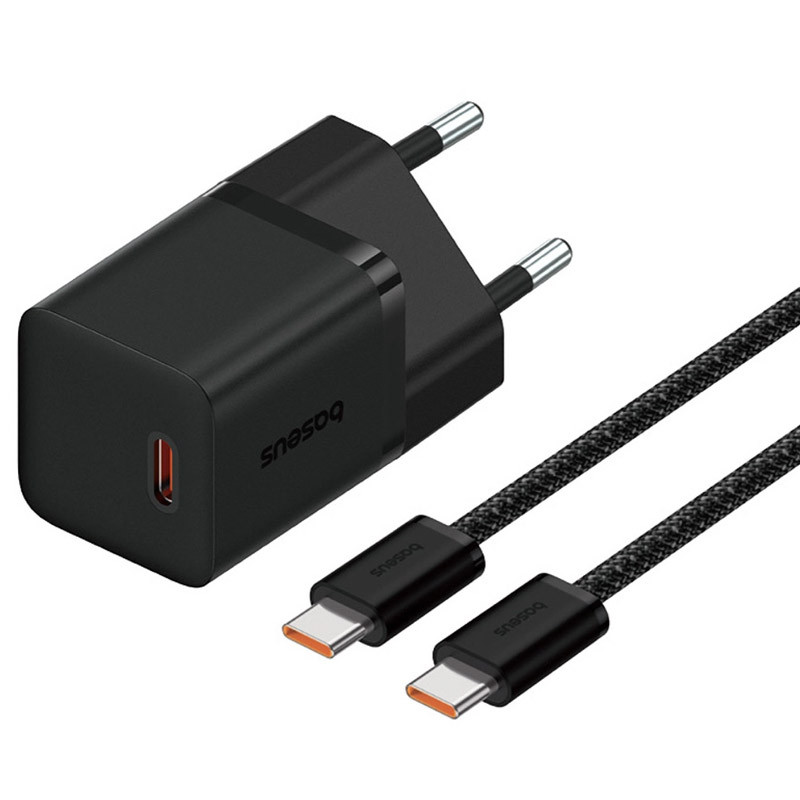 Мережевий зарядний пристрій Baseus GaN5 Fast Charger mini PD30W (1USB-C) + кабель Type-C to Type-C (P10110902)