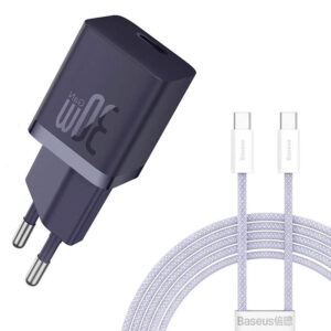 Мережевий зарядний пристрій Baseus GaN5 Fast Charger mini PD30W (1USB-C) + кабель Type-C to Type-C (P10110902)