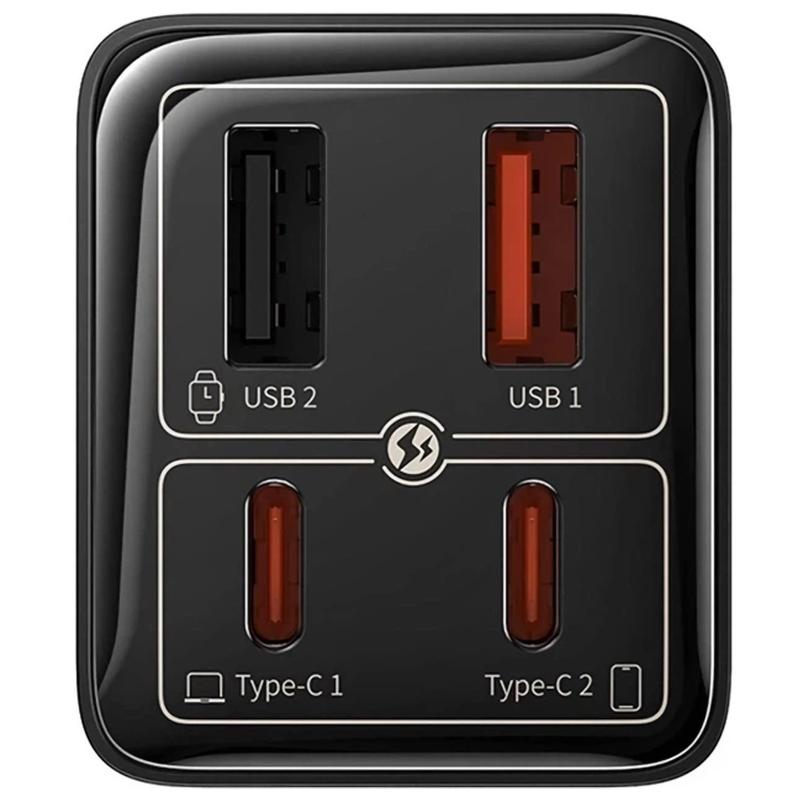 Мережевий зарядний пристрій Baseus GaN6 Pro Fast Charger PD100W+QC3.0 (2USB-A/2C) (P101627) - Зображення 2