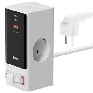 Подовжувач Baseus OS PowerCombo PD65W+QC3.0 (1USB-A/2C/2Socket) (1.5m) (PSLR000)