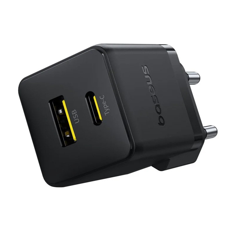 Мережевий зарядний пристрій Baseus Palm Fast Charger PD20W+QC3.0 (1USB-A/1C) + кабель Type-C to Type-C (P10111608) - Зображення 3