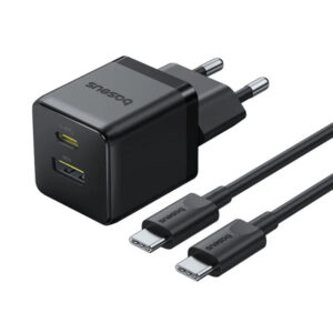 Мережевий зарядний пристрій Baseus Palm Fast Charger PD30W+QC3.0 (1USB-A/1C) + кабель Type-C to Type-C (P1011160A)