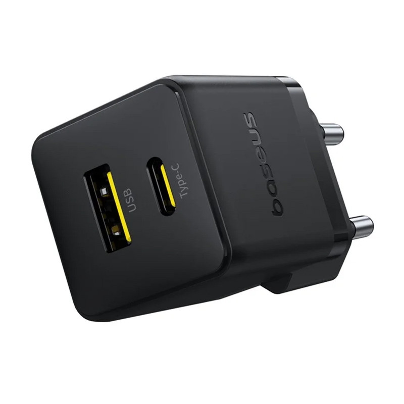 Мережевий зарядний пристрій Baseus Palm Fast Charger PD30W+QC3.0 (1USB-A/1C) + кабель Type-C to Type-C (P1011160A) - Зображення 3