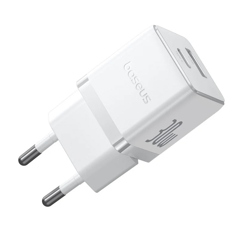 Мережевий зарядний пристрій Baseus Palm Fast Charger PD30W+QC3.0 (1USB-A/1C) + кабель Type-C to Type-C (P1011160A) - Зображення 4