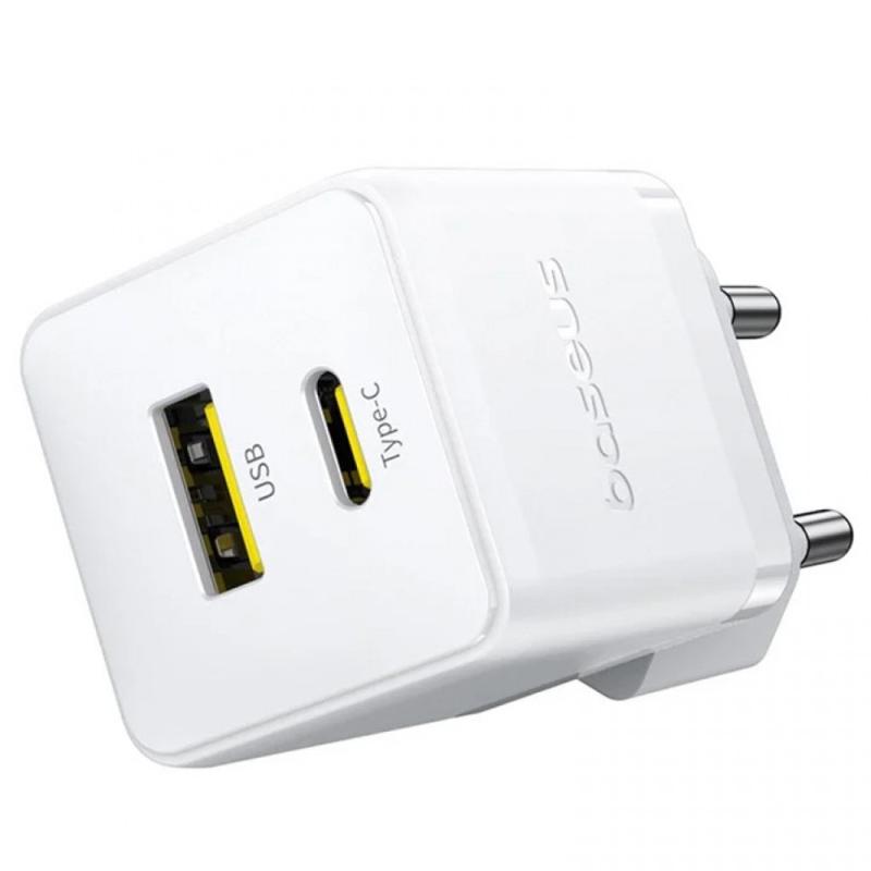 Мережевий зарядний пристрій Baseus Palm Fast Charger 30W (1USB-A/1C) (P1011160A) - Зображення 3