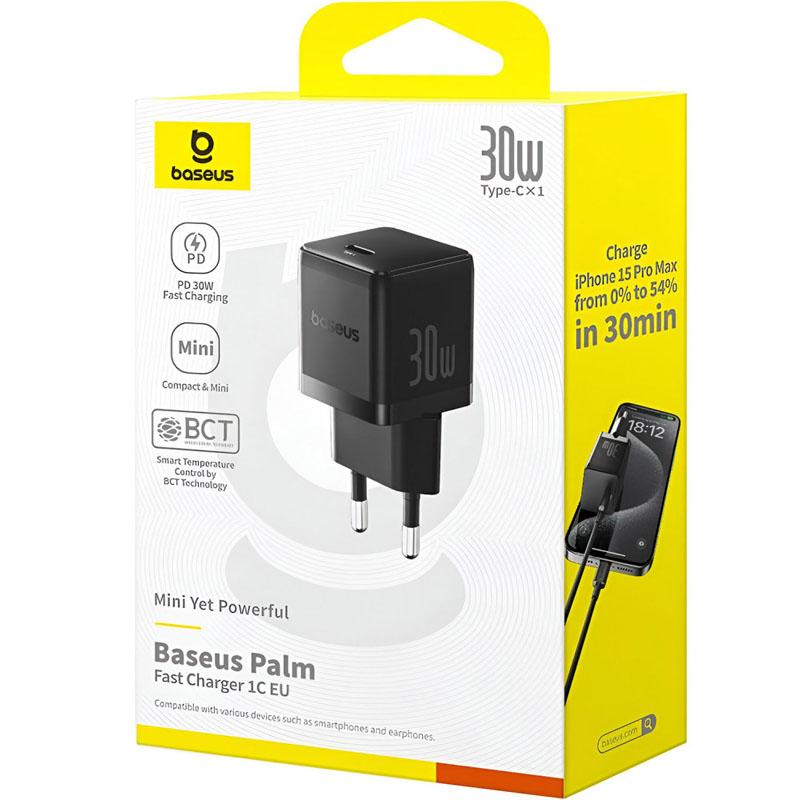 Мережевий зарядний пристрій Baseus Palm Fast Charger PD30W (1USB-C) (P10111605113-00) - Зображення 4