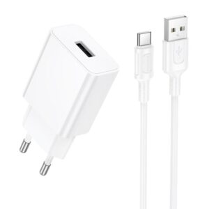 Мережевий зарядний пристрій Borofone BA110A Lemi 7.5W (1USB-A) + кабель USB to Type-C
