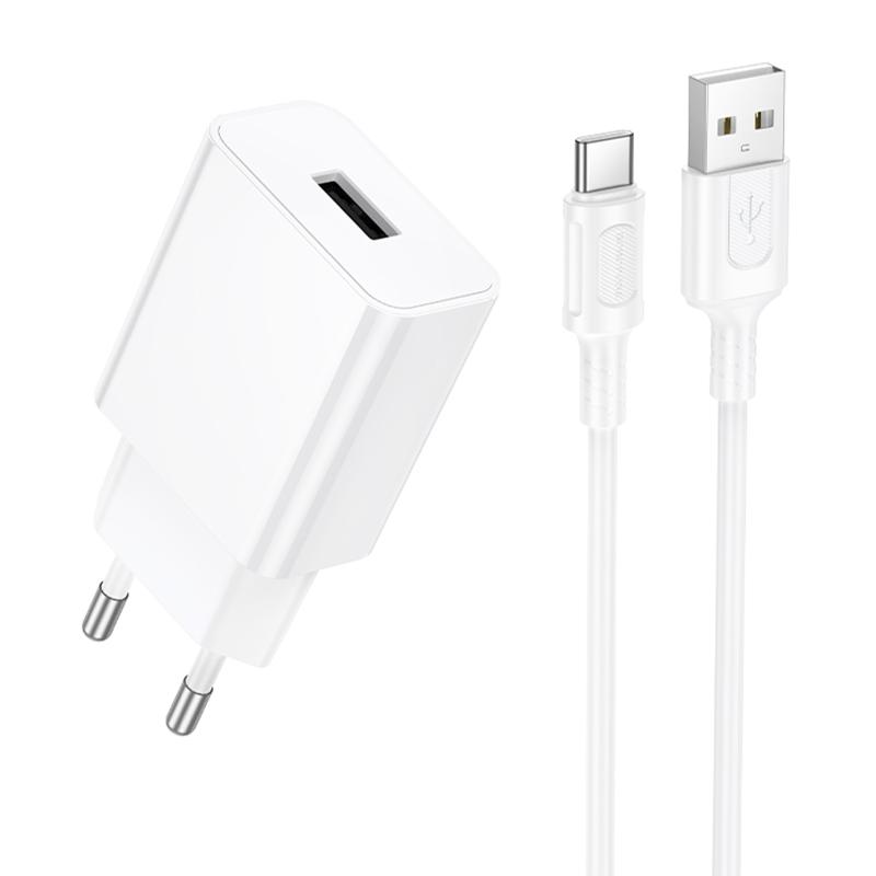 Мережевий зарядний пристрій Borofone BA110A Lemi 7.5W (1USB-A) + кабель USB to Type-C