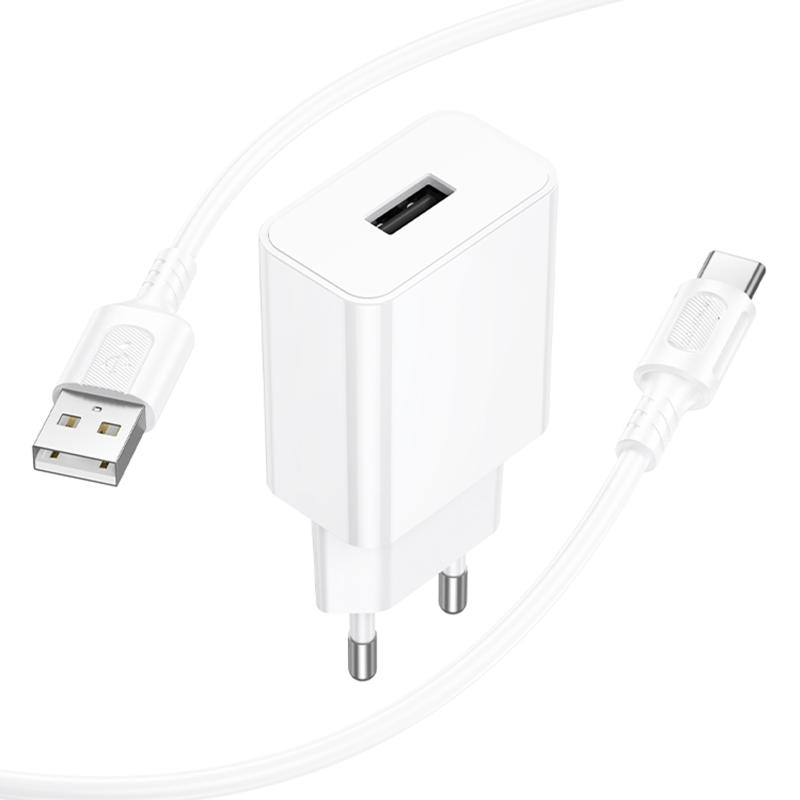 Мережевий зарядний пристрій Borofone BA110A Lemi 7.5W (1USB-A) + кабель USB to Type-C - Зображення 4
