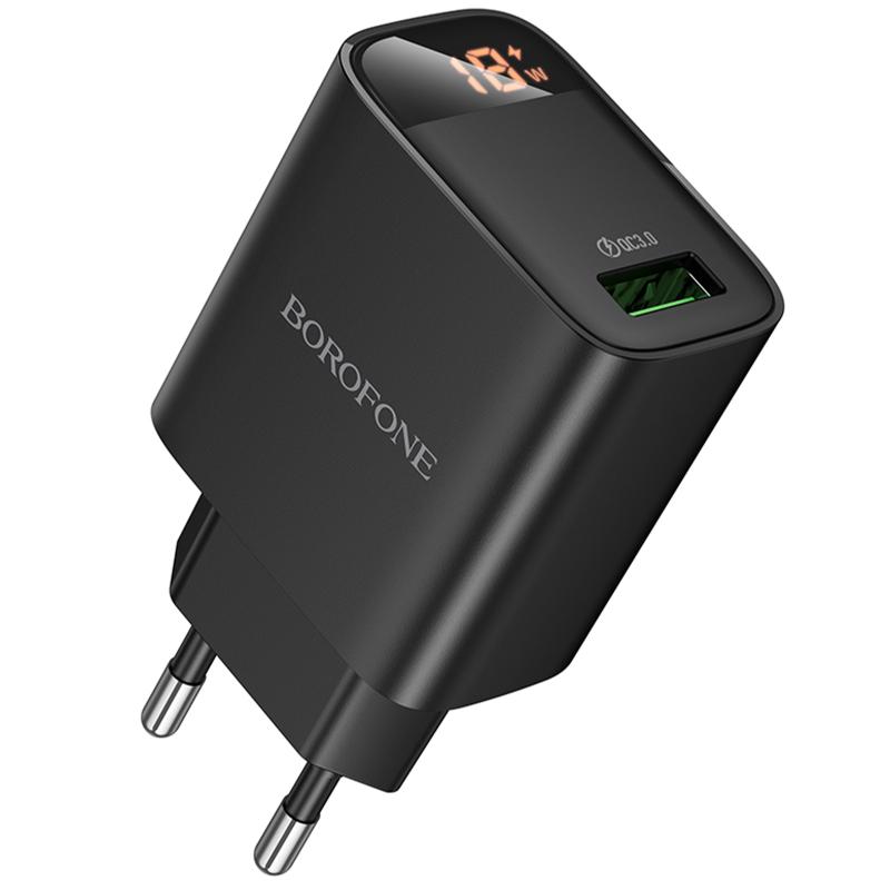 Мережевий зарядний пристрій Borofone BA95A Ilustre QC3.0 18W (1USB-A)