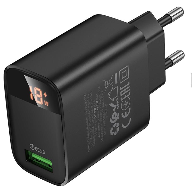 Мережевий зарядний пристрій Borofone BA95A Ilustre QC3.0 18W (1USB-A) - Зображення 4