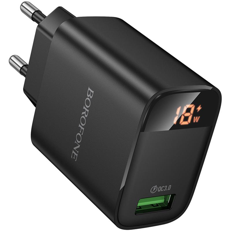 Мережевий зарядний пристрій Borofone BA95A Ilustre QC3.0 18W (1USB-A) - Зображення 5
