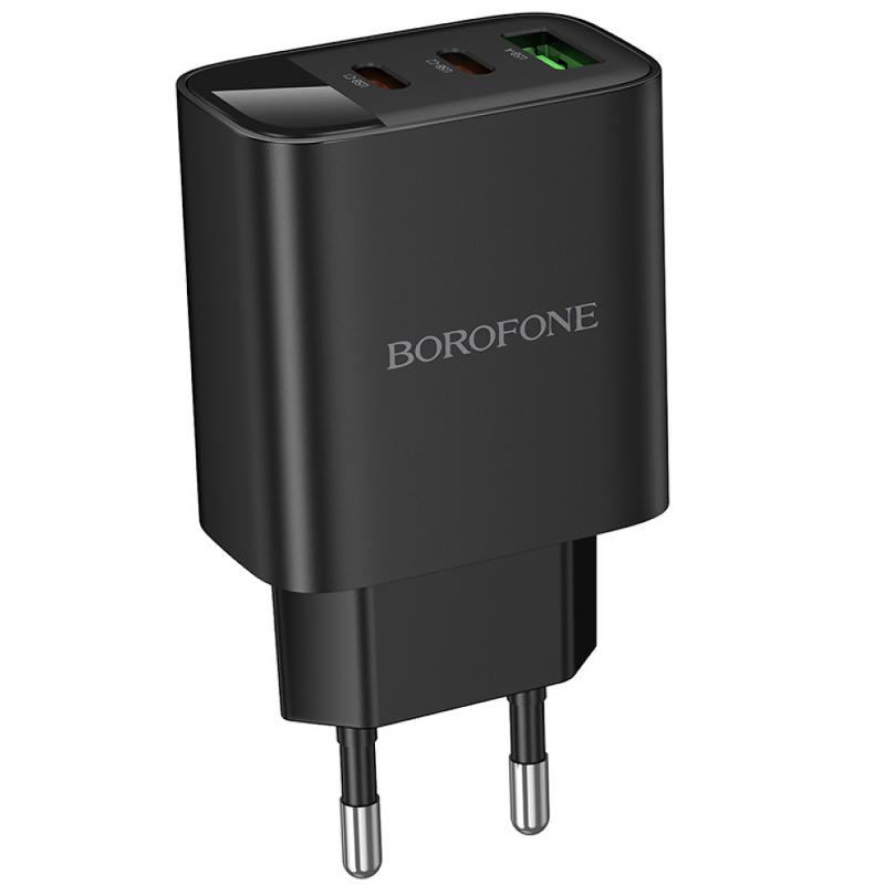 Мережевий зарядний пристрій Borofone BA98A Ilustre with digital display PD30W (1USB-A/2C) - Зображення 6