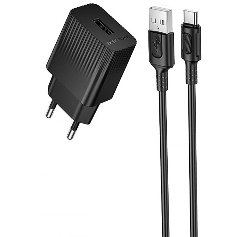 Мережевий зарядний пристрій Borofone BAS71A Source 10.5W (1USB-A) + кабель USB to Type-C