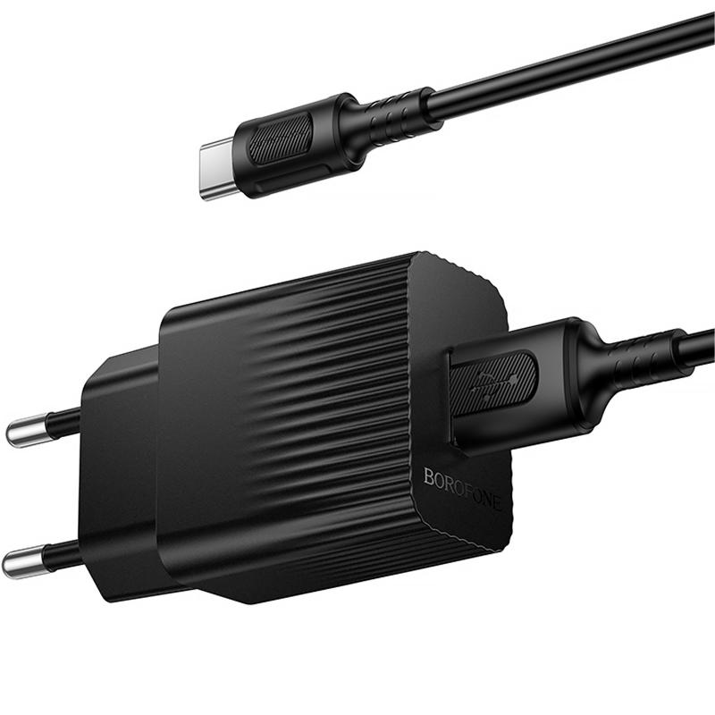 Мережевий зарядний пристрій Borofone BAS71A Source 10.5W (1USB-A) + кабель USB to Type-C - Зображення 3