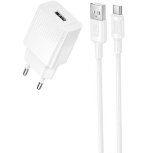 Мережевий зарядний пристрій Borofone BAS71A Source 10.5W (1USB-A) + кабель USB to Type-C