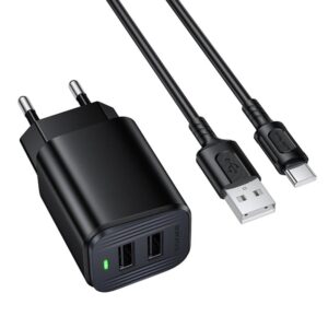 Мережевий зарядний пристрій Borofone BAS81A Star 10.5W (2USB-A) + кабель USB to Type-C