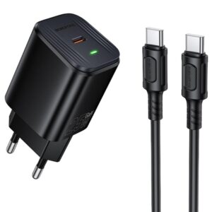Мережевий зарядний пристрій Borofone BAS84A Star PD25W (1USB-C) + кабель Type-C to Type-C