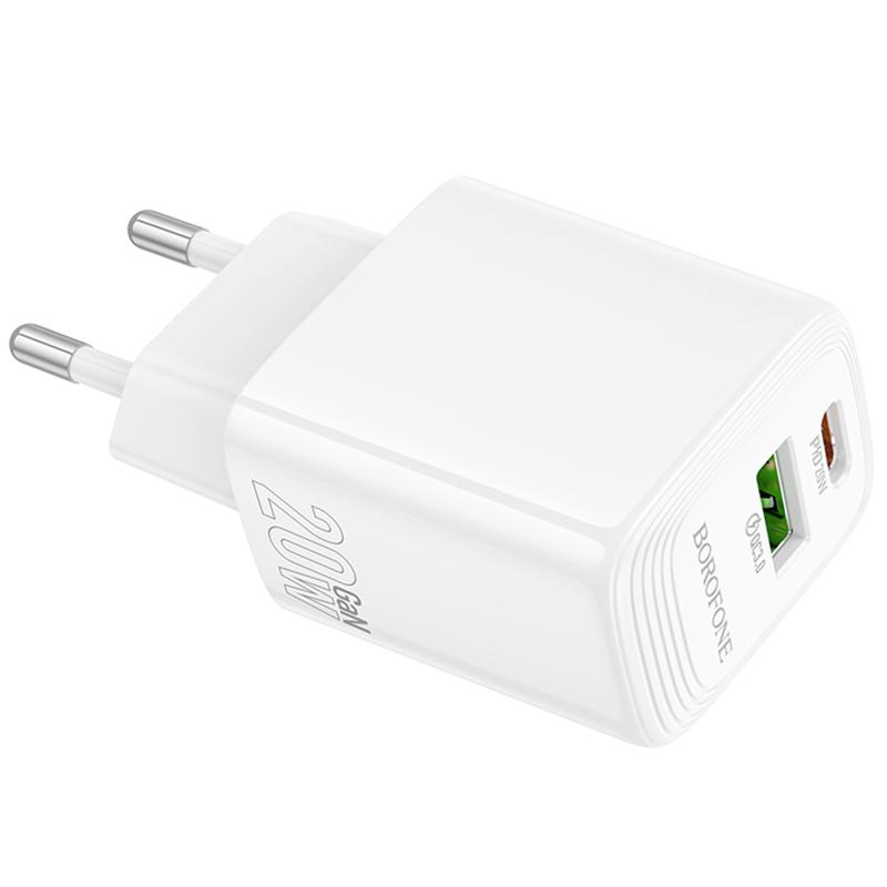 Мережевий зарядний пристрій Borofone BN27 Fuente PD20W+QC3.0 (1USB-A/1C) - Зображення 5