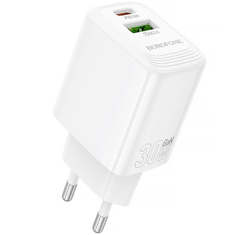 Мережевий зарядний пристрій Borofone BN29 Fuente PD30W+QC3.0 (1USB-A/1C)