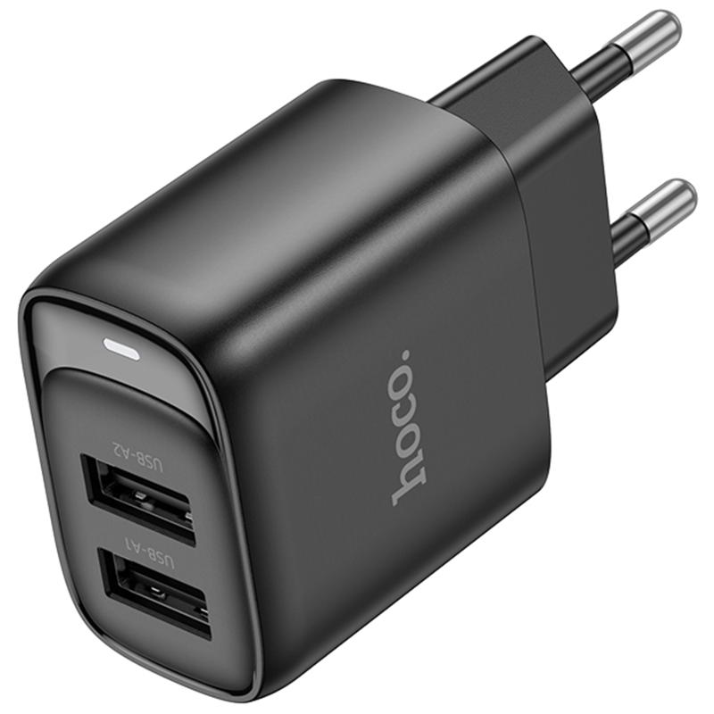 Мережевий зарядний пристрій Hoco C141A Smart 2.1A (2USB-A) - Зображення 3
