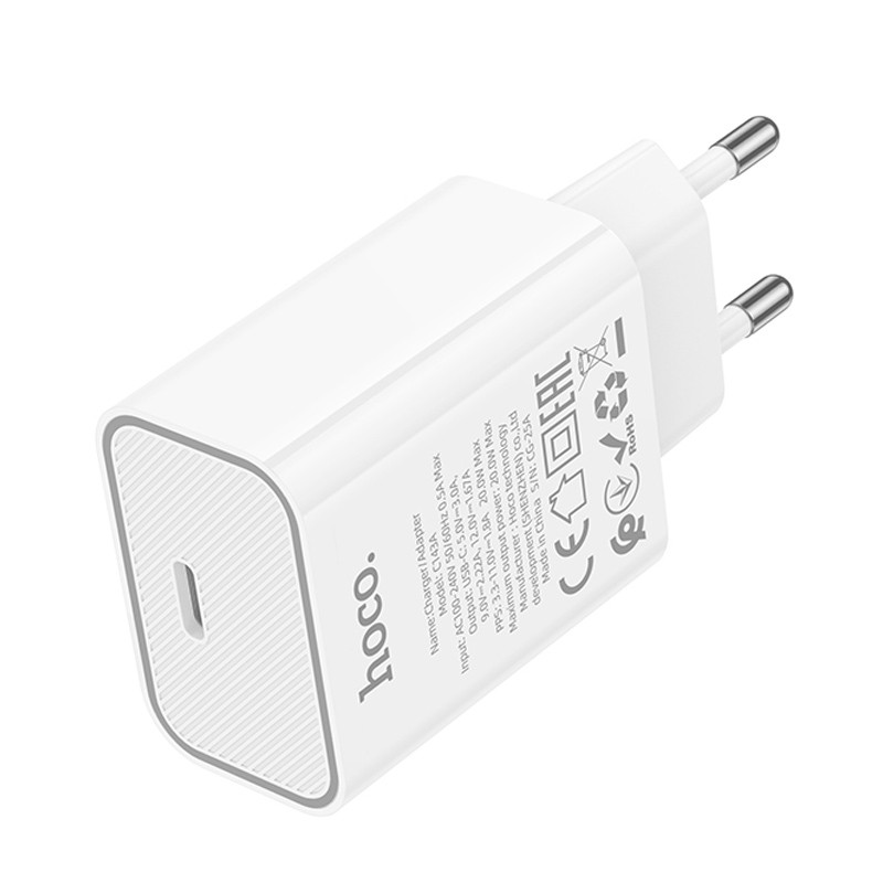 Мережевий зарядний пристрій Hoco C143A Benefit PD20W (1USB-C) - Зображення 5