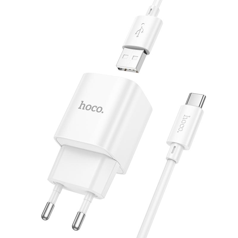 Мережевий зарядний пристрій Hoco C145A Charm QC3.0 18W (1USB-A) + кабель USB to Type-C - Зображення 3