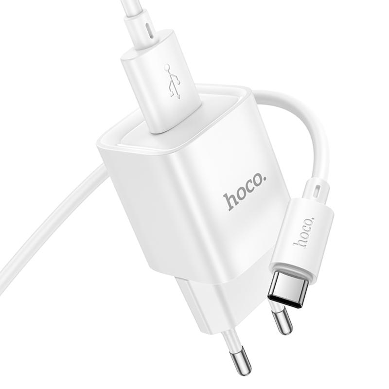 Мережевий зарядний пристрій Hoco C145A Charm QC3.0 18W (1USB-A) + кабель USB to Type-C - Зображення 4