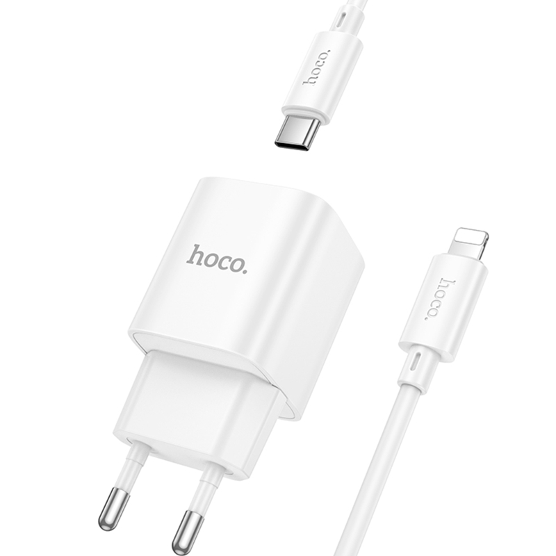 Мережевий зарядний пристрій Hoco C147A PD20W+QC3.0 (1USB-A/1C) + кабель Type-C to Lightning - Зображення 6