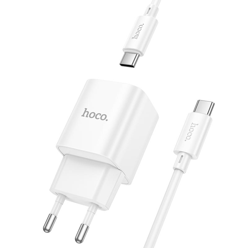 Мережевий зарядний пристрій Hoco C147A PD20W+QC3.0 (1USB-A/1C) + кабель Type-C to Type-C - Зображення 3