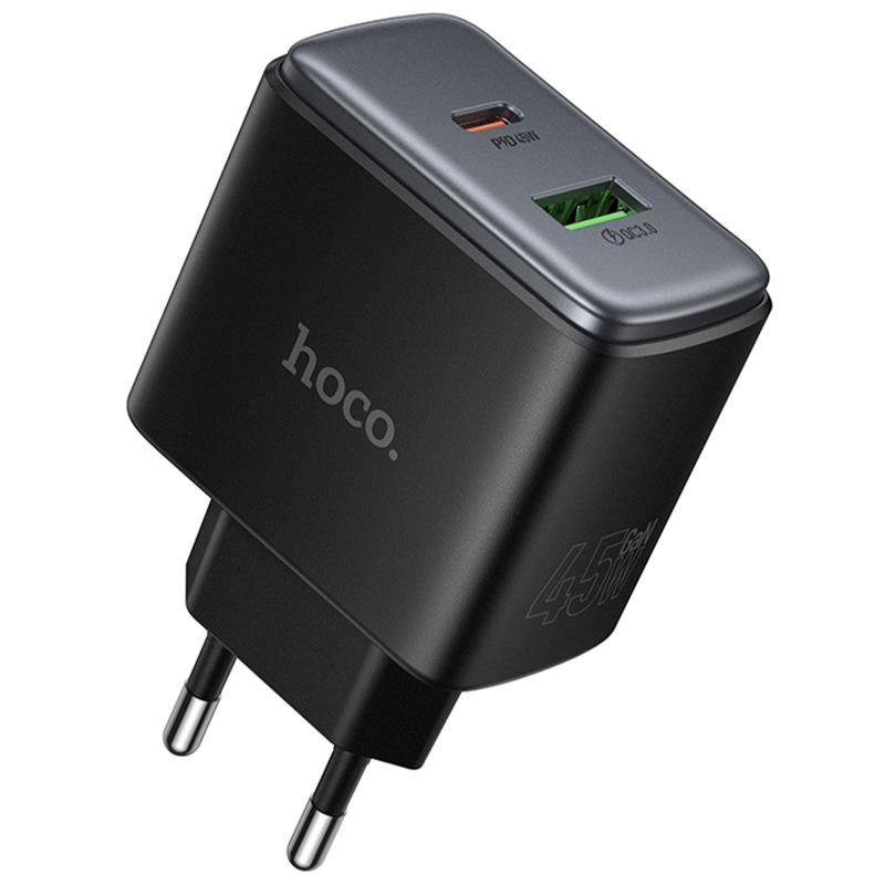 Мережевий зарядний пристрій Hoco C158A Upgrade PD45W (1USB-A/1C)