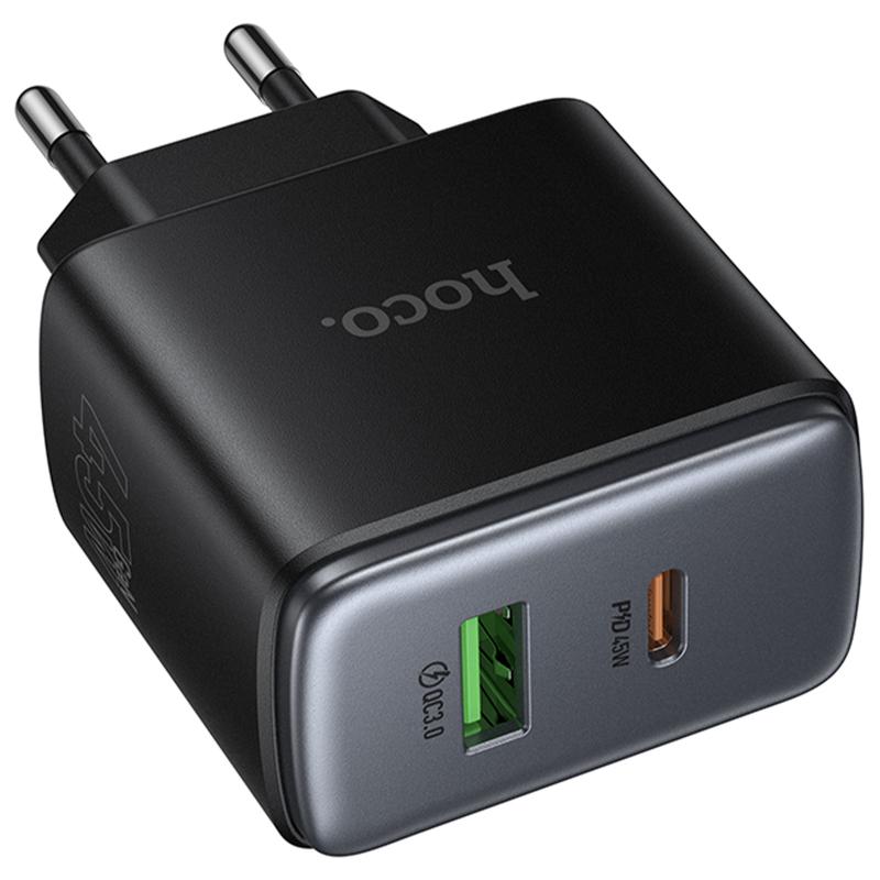 Мережевий зарядний пристрій Hoco C158A Upgrade PD45W (1USB-A/1C) - Зображення 2