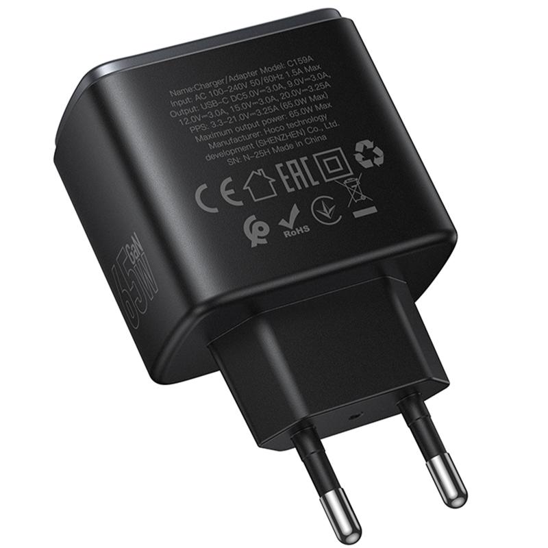 Мережевий зарядний пристрій Hoco C159A Upgrade PD65W (1USB-C) - Зображення 6