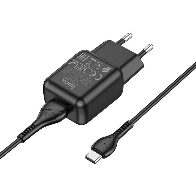 Мережевий зарядний пристрій Hoco C96A 2.1A (1USB-A) + кабель USB to Type-C - Зображення 3