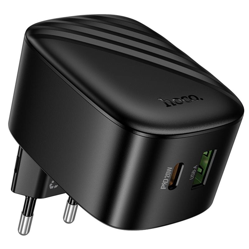 Мережевий зарядний пристрій Hoco CS101A Folding PD20W+QC3.0 (1USB-A/1C)