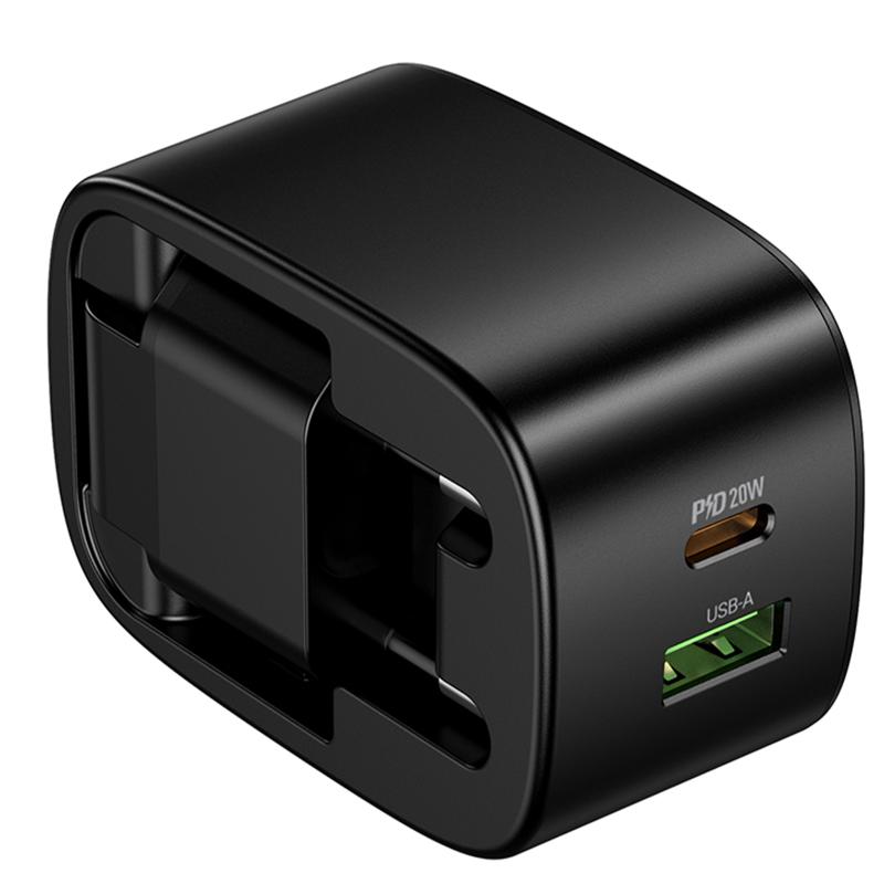 Мережевий зарядний пристрій Hoco CS101A Folding PD20W+QC3.0 (1USB-A/1C) - Зображення 5