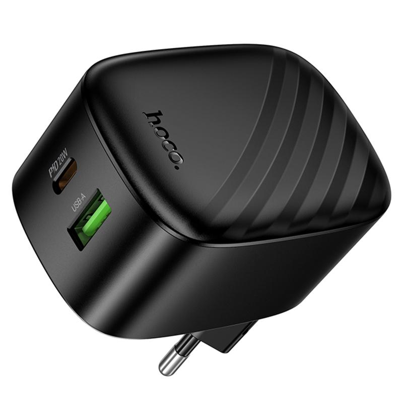 Мережевий зарядний пристрій Hoco CS101A Folding PD20W+QC3.0 (1USB-A/1C) - Зображення 6