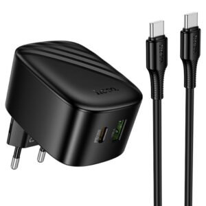 Мережевий зарядний пристрій Hoco CS101A Folding PD20W+QC3.0 (1USB-A/1C) + кабель Type-C to Type-C