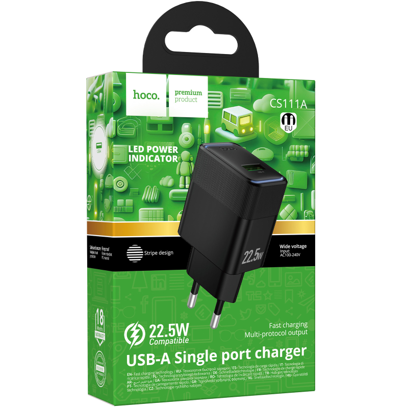 Мережевий зарядний пристрій Hoco CS111A Lounge PD22.5W (1USB-C) - Зображення 4
