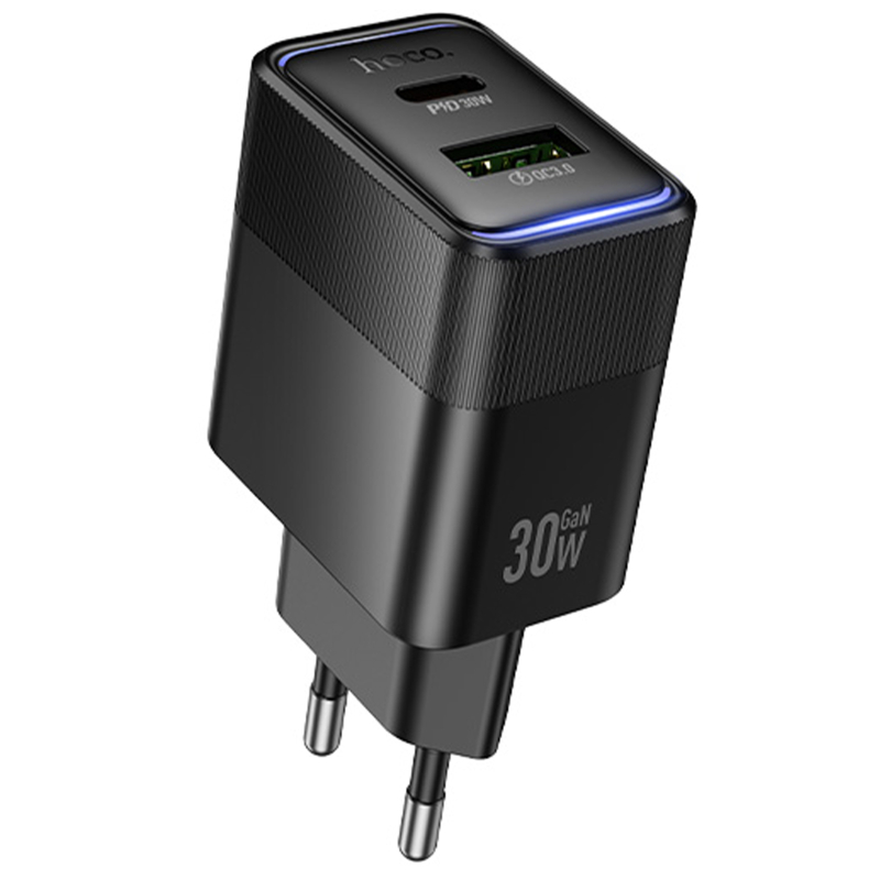 Мережевий зарядний пристрій Hoco CS112A Lounge PD30W+QC3.0 (1USB-A/1C)