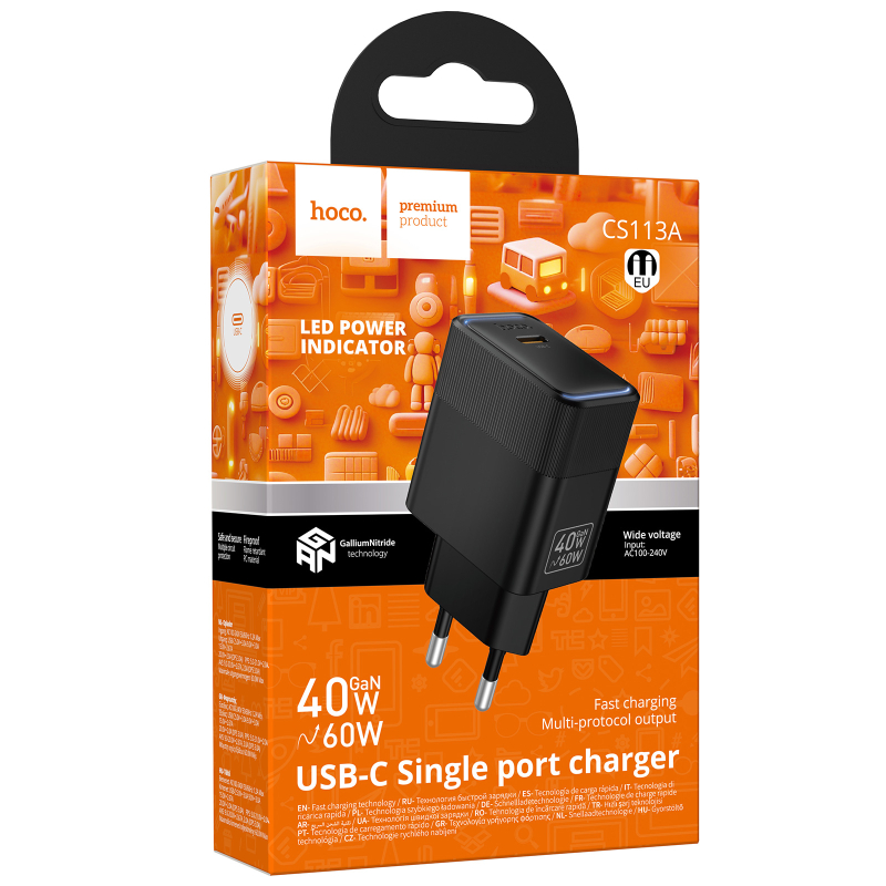 Мережевий зарядний пристрій Hoco CS113A Lounge PD40W (1USB-C) - Зображення 2