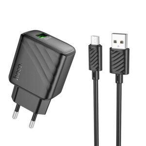 Мережевий зарядний пристрій Hoco CS21A Rich QC3.0 18W (1USB-A) + кабель USB to MicroUSB
