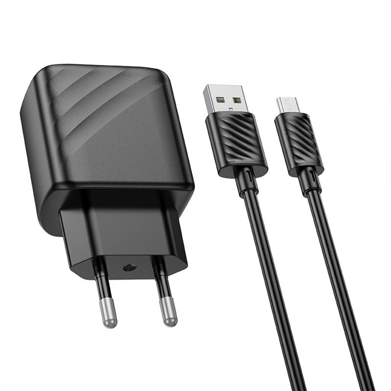 Мережевий зарядний пристрій Hoco CS21A Rich QC3.0 18W (1USB-A) + кабель USB to MicroUSB - Зображення 5