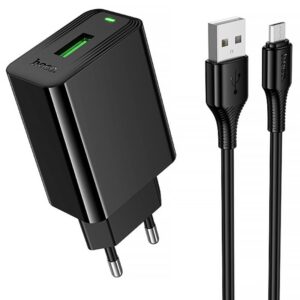 Мережевий зарядний пристрій Hoco CS92A Leader QC3.0 18W (1USB-A) + кабель USB to MicroUSB