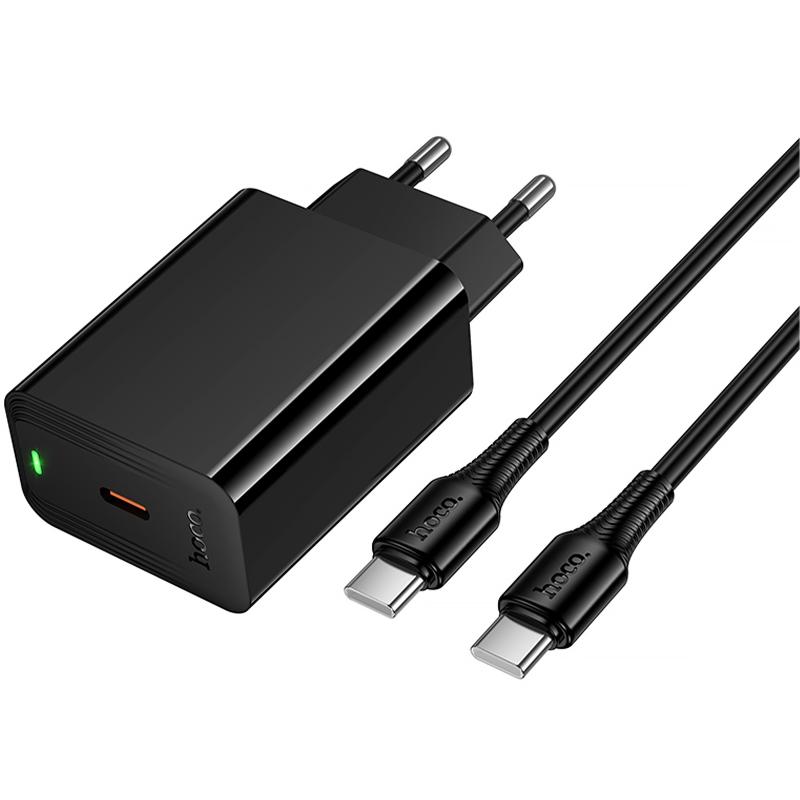 Мережевий зарядний пристрій Hoco CS93A Leader PD20W (1USB-C) + кабель Type-C to Type-C - Зображення 3