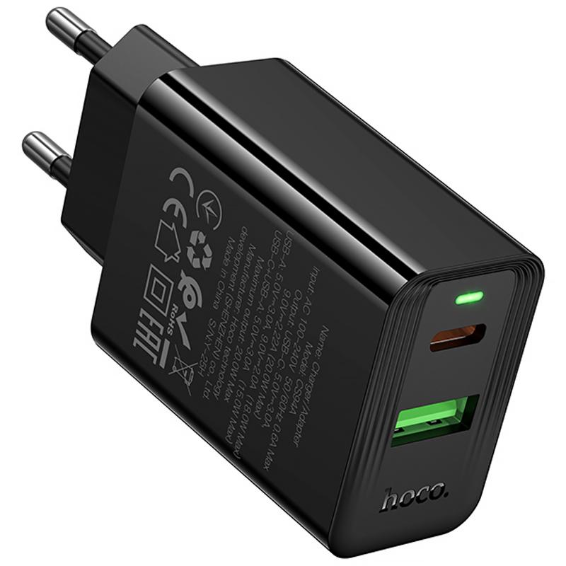 Мережевий зарядний пристрій Hoco CS94A Leader PD20W+QC3.0 (1USB-A/1C) - Зображення 6