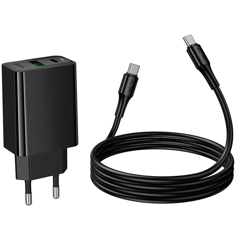 Мережевий зарядний пристрій Hoco CS94A Leader PD20W+QC3.0 (1USB-A/1C) + кабель Type-C to Type-C - Зображення 6