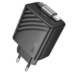 Мережевий зарядний пристрій Hoco N57 Full PD20W with retractable cable Type-C (2USB-C)