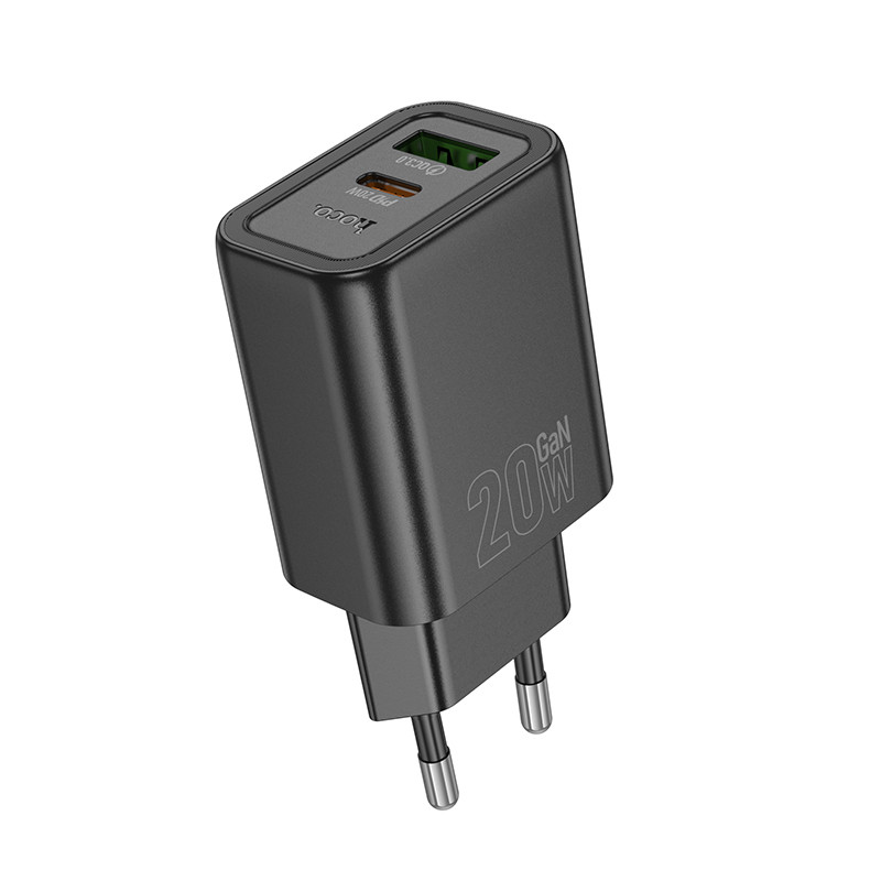 Мережевий зарядний пристрій Hoco N61 Gentle PD20W+QC3.0 (1USB-A/1C) - Зображення 2